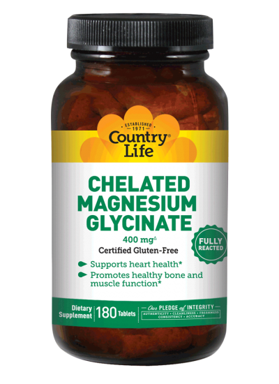 Country Life Chelated Magnesium Glycinate 180 Tablets