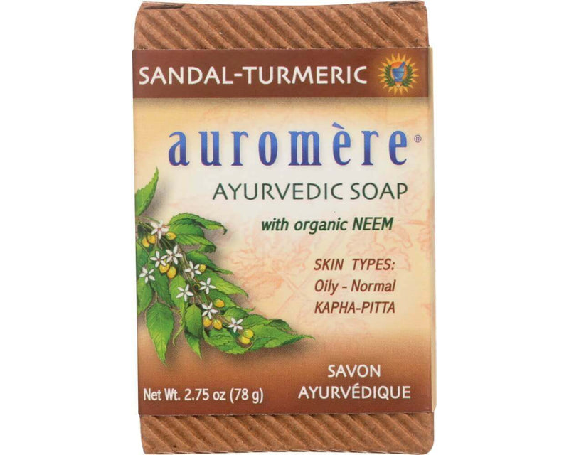 Auromere Ayurvedic Soap with Organic Neem Sandal Turmeric 2.75 oz