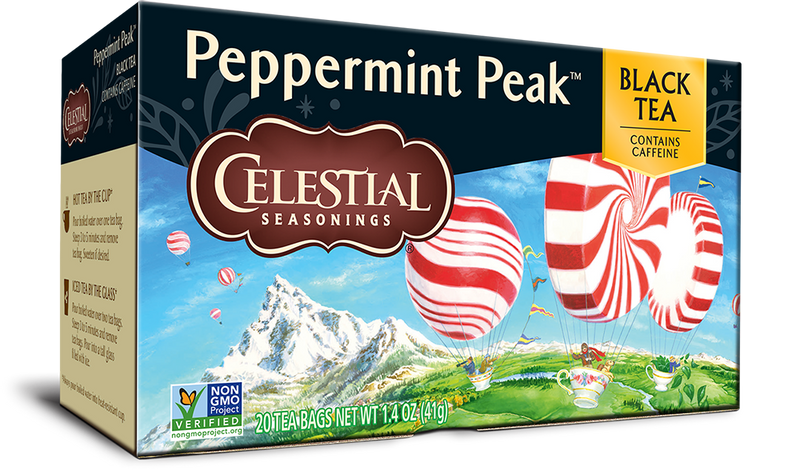 Celestial Seasonings Black Tea Peppermint Peak 20 Tea Bags