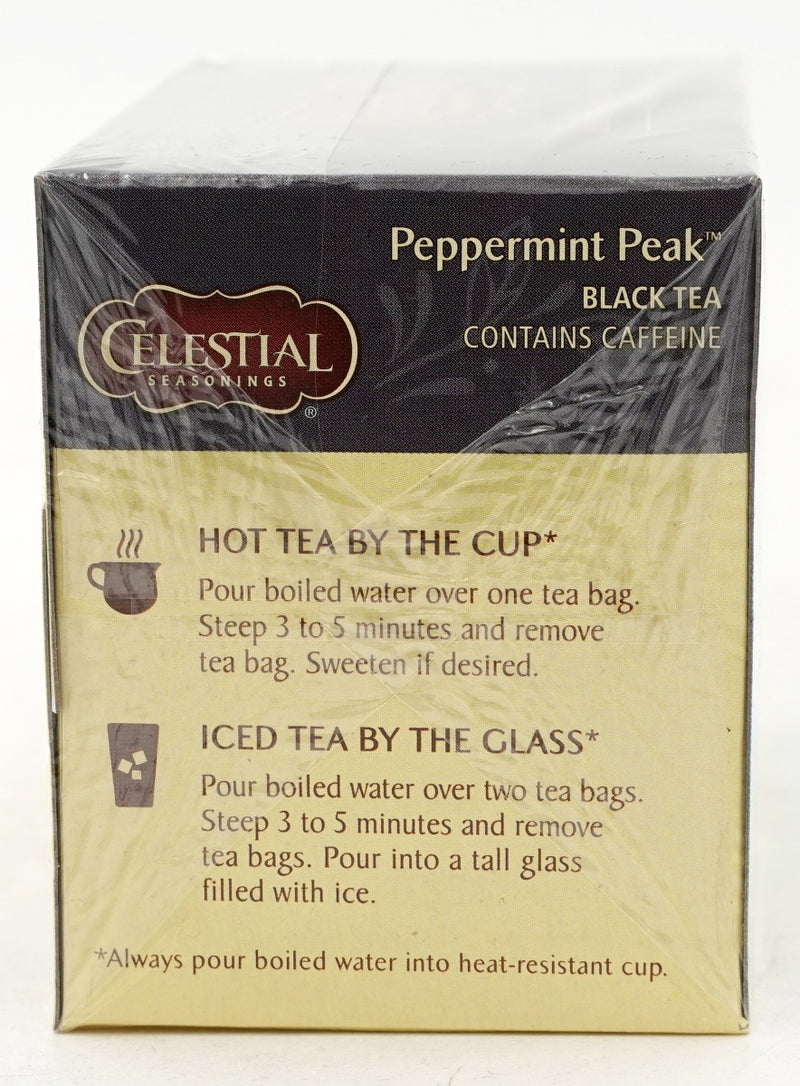 Celestial Seasonings Black Tea Peppermint Peak 20 Tea Bags