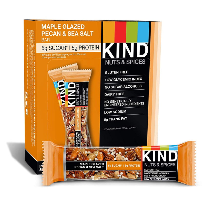 KIND Nut Bars Maple Glazed Pecan & Sea Salt 12 Bars