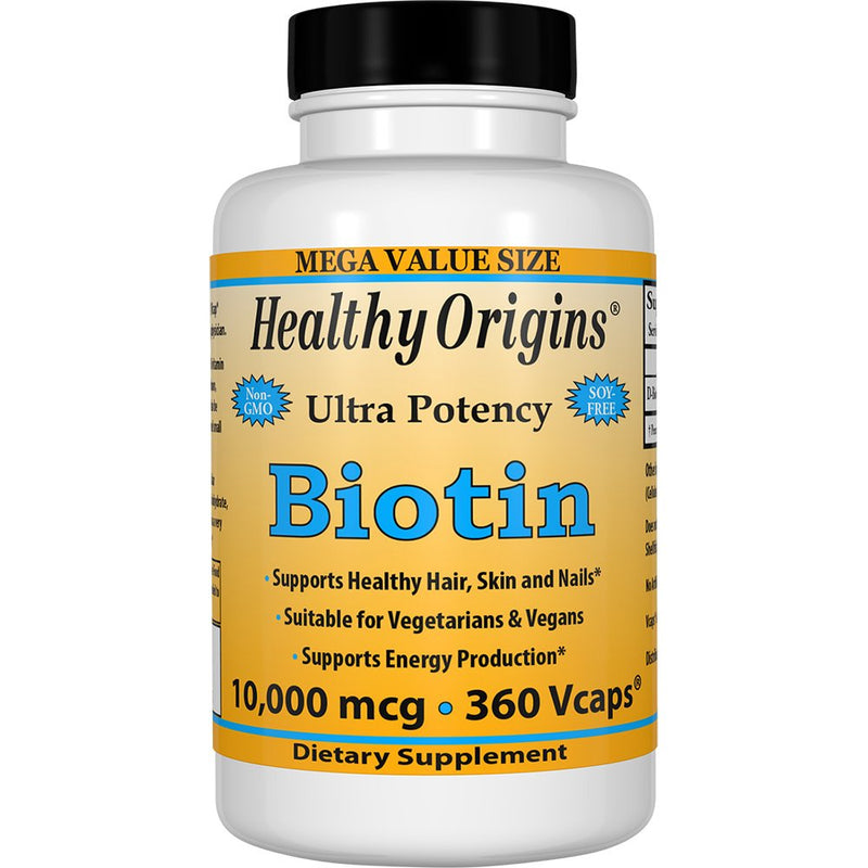 Healthy Origins Biotin Ultra Potency 10,000 mcg 360 Veg Capsules