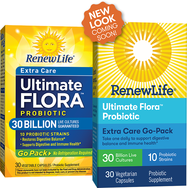 Renew Life Ultimate Flora Extra Care Probiotic Go Pack 30 Billion 30 Veg Capsules