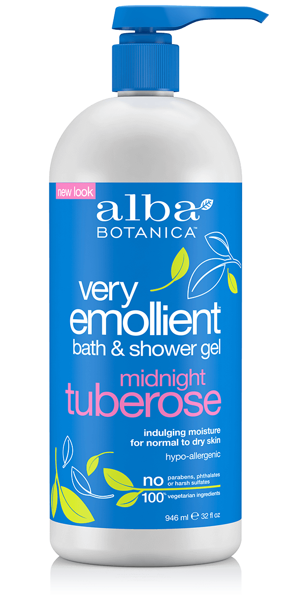 Alba Botanica Very Emollient Bath & Shower Gel Midnight Tuberose 32 fl oz