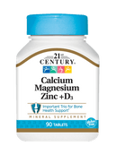 21st Century Calcium Magnesium Zinc +D3 90 Tablets