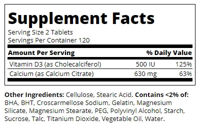 21st Century Calcium Citrate +D3 Maximum 240 Tablets