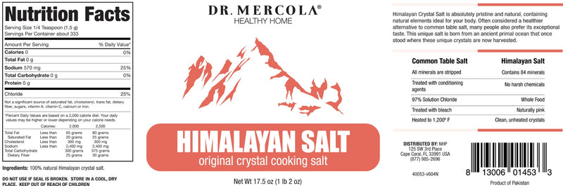 Dr. Mercola Himalayan Cooking Salt 500 g