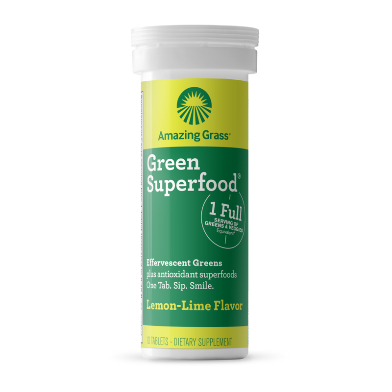 Amazing Grass Green Superfood Effervescent Lemon Lime 10 Tablets