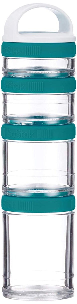 Blender Bottle GoStak Portable Stackable Containers Teal 4 Pack