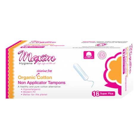 Maxim Hygiene Products Organic Non Applicator Tampon Super Plus 16 Tampons