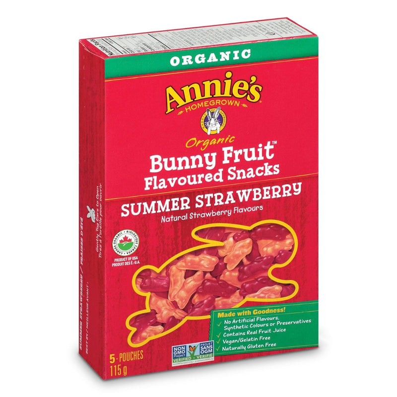 Annie's Organic Bunny Fruit Snacks Summer Strawberry (5 Pouches) 0.8 oz