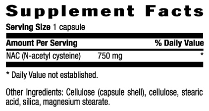 Country Life NAC N-Acetyl Cysteine 750 mg 30 Veg Capsules