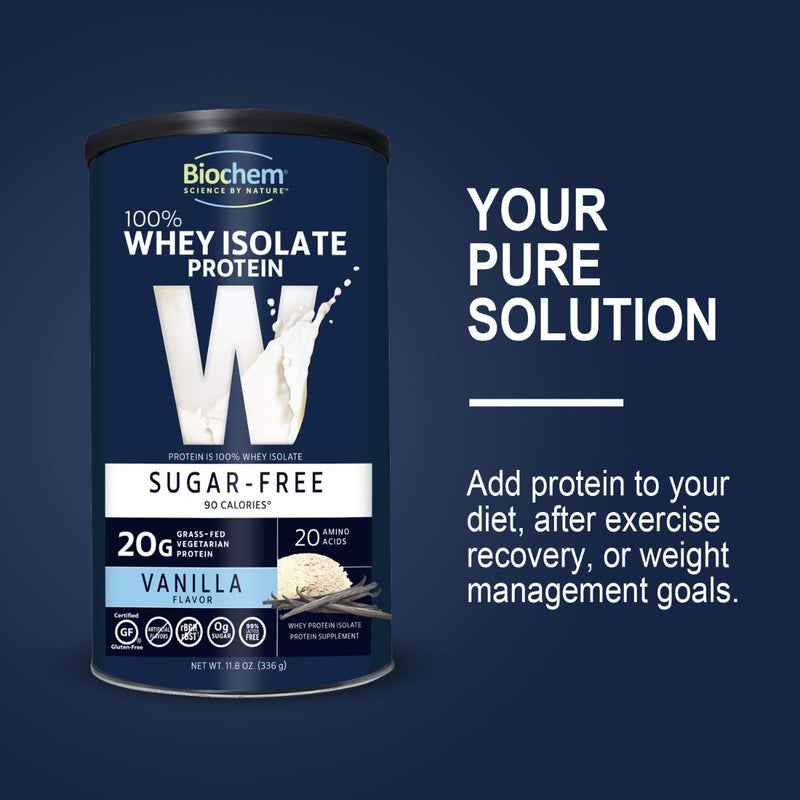 BIOCHEM SPORTS 100% Whey Protein Sugar Free Vanilla 11.8 oz