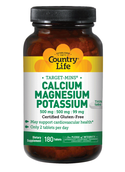 Country Life Calcium Magnesium Potassium 180 Tablets