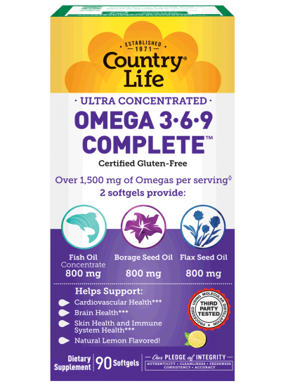 Country Life Omega 3-6-9 Complete 1,534 mg 90 Softgels