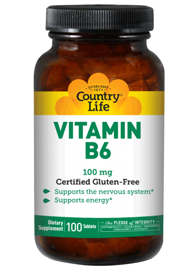Country Life Vitamin B-6 100 mg 100 Tablets