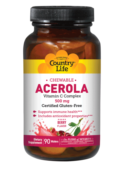 Country Life Chewable Acerola 500 mg 90 Wafers