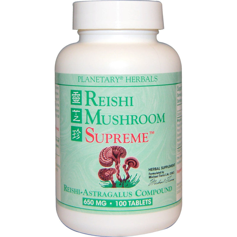 Planetary Herbals Reishi Mushroom Supreme 650 mg 100 Tablets