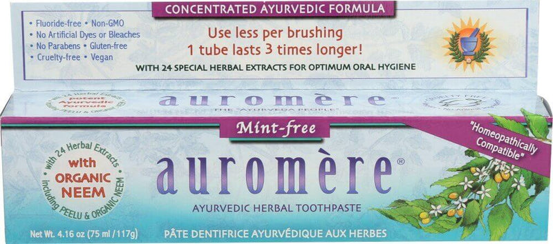 Auromere Ayurvedic Herbal Toothpaste Mint Free 4.16 oz