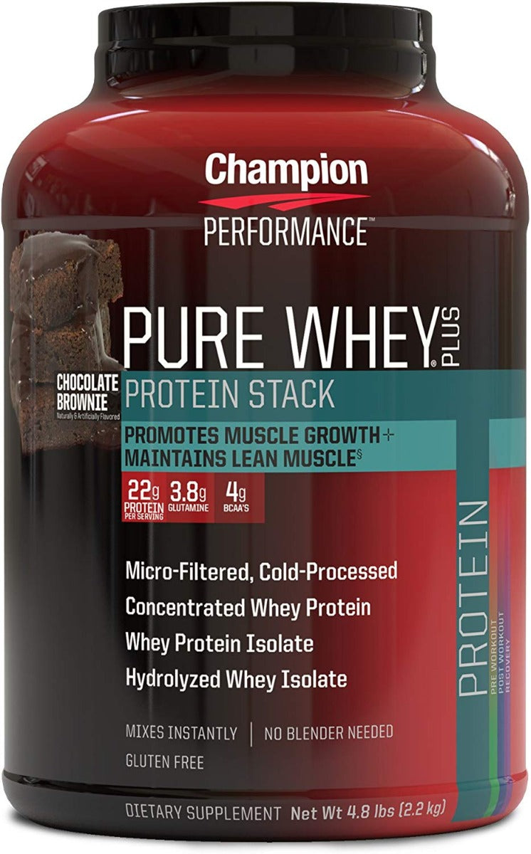 Champion Nutrition Pure Whey Plus Protein Chocolate Brownie 4.8 lb