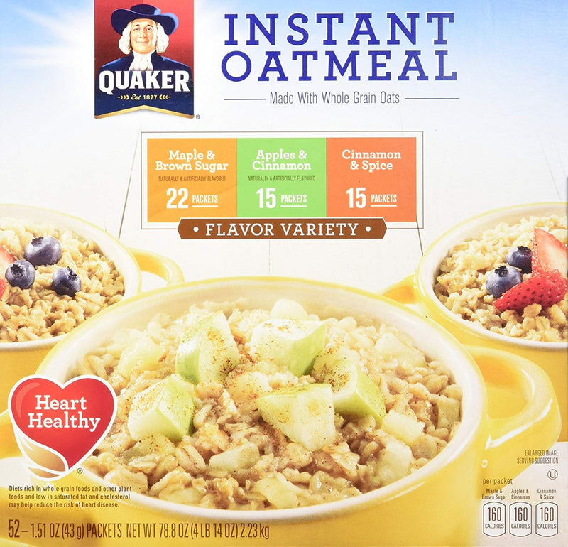 QUAKER	Instant Oatmeal Flavor Variety 52 Packets