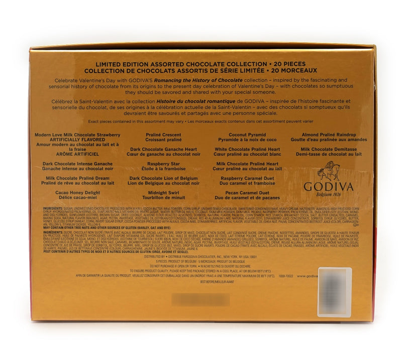 GODIVA Limited Edition Chocolate Collection Gift Box 20 Pieces 7.25 oz