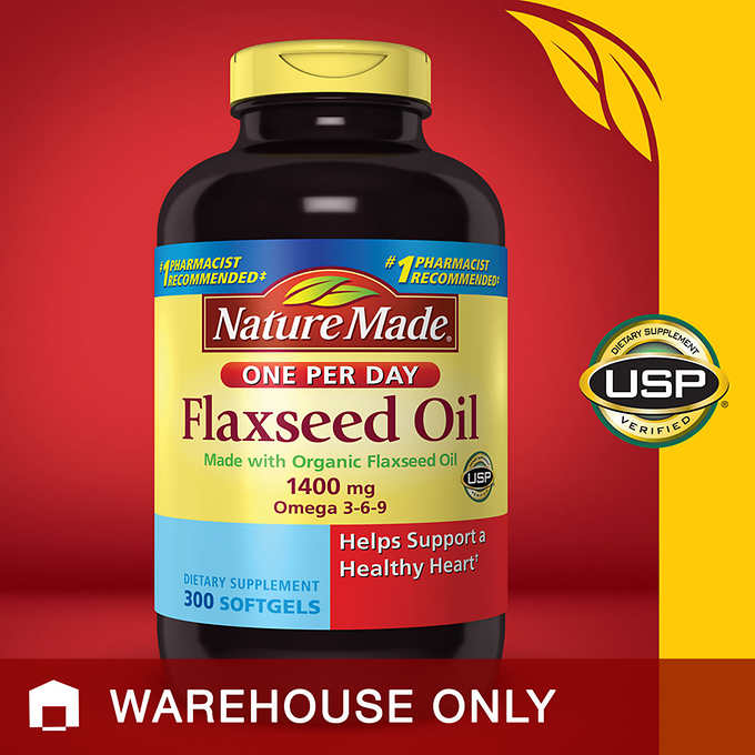 Nature Made Flaxseed Oil 1,400 mg 300 Liquid Softgels