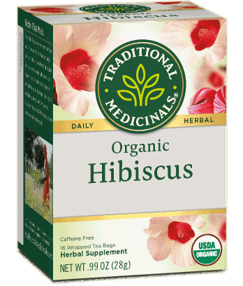 Traditional Medicinals Herbal Teas Organic Hibiscus Caffeine Free 16 Wrapped Tea Bags