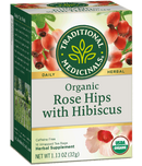 Traditional Medicinals Herbal Teas Organic Rose Hips with Hibiscus 16 Tea Bags