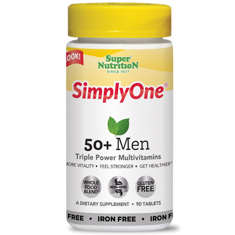 Super Nutrition Simply One 50+ Men Triple Power Iron Free 90 Tablets