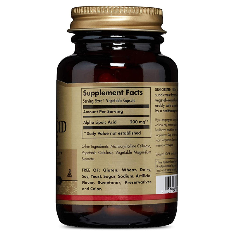 Solgar Alpha Lipoic Acid 200 mg 50 Veg Capsules