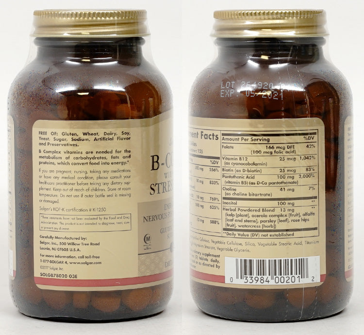 Solgar B-Complex with Vitamin C 250 Tablets