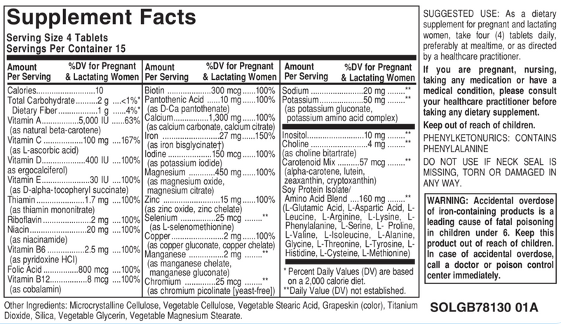 Solgar Prenatal Nutrients Multivitamin & Mineral 240 Tablets
