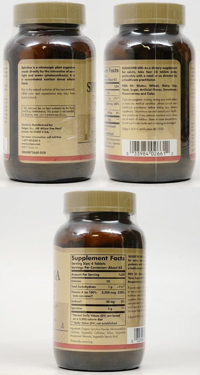 Solgar Spirulina 750 mg 250 Tablets