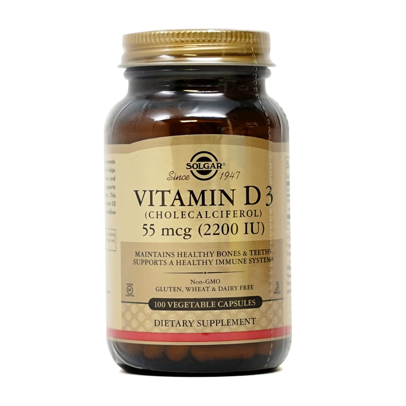 Solgar Vitamin D3 (Cholecalciferol) 2,200 IU 100 Veg Capsules