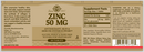Solgar Zinc 50 mg 100 Tablets