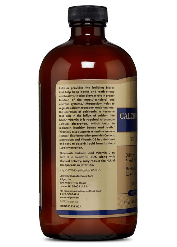 Solgar Calcium Magnesium Citrate with Vitamin D3 16 fl oz