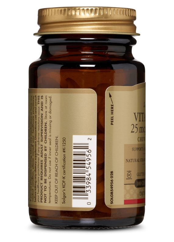 Solgar Vitamin D3 25 mcg 100 Chewable Tablets