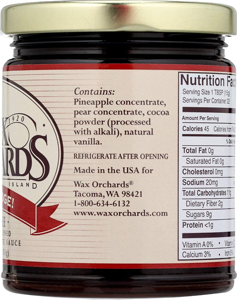 Wax Orchards OH FUDGE! Fruit Sweetened Dark Chocolate Sauce 11 oz
