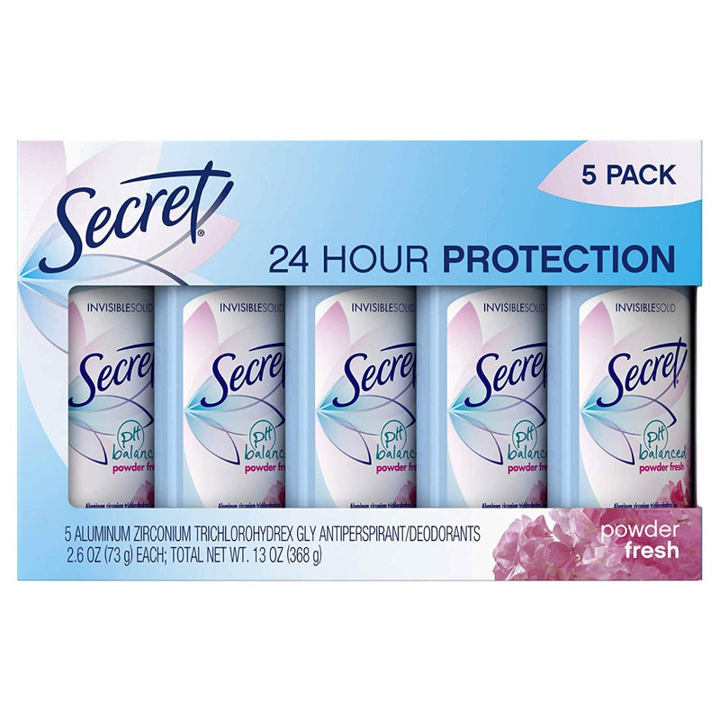 Secret Invisible Solid Deodorant Powder Fresh 5 Pack