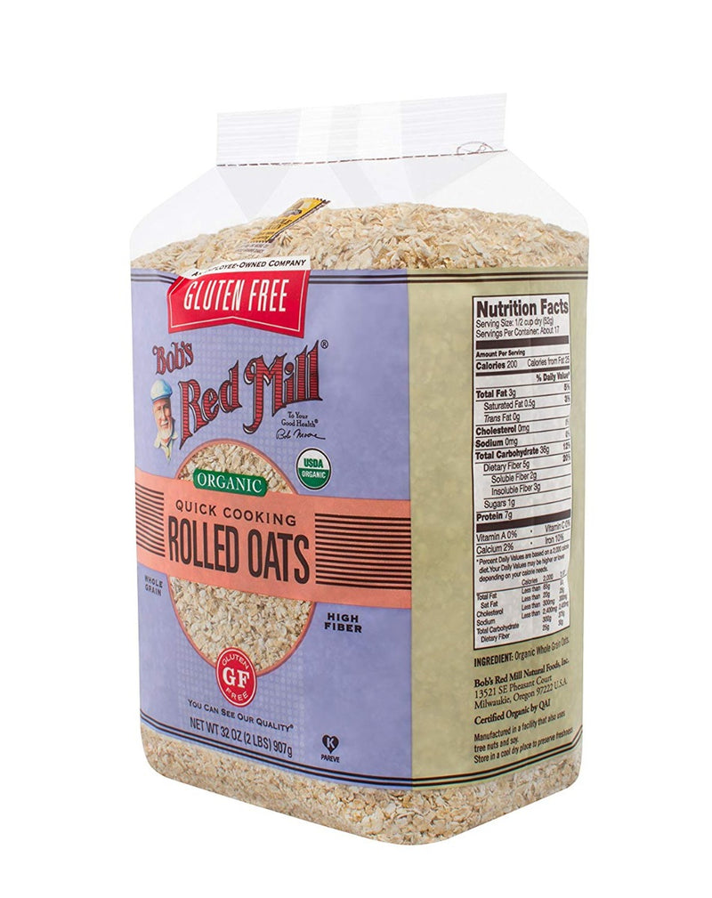 Bob's Red Mill Organic Quick Cooking Rolled Oats Gluten Free 32 oz
