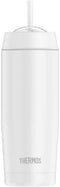 Thermos Vacuum Insulated Cold Cup with Straw Matte White 18 oz