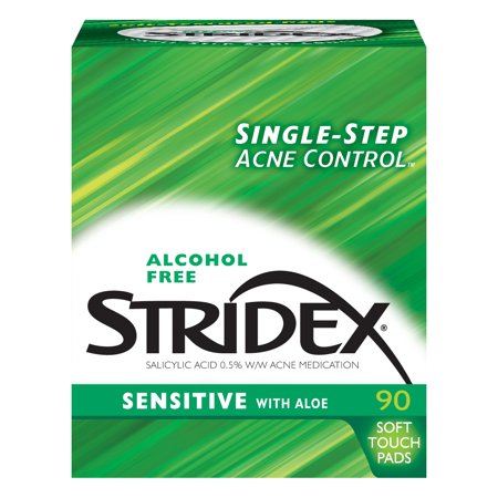 STRIDEX Sensitive Skin Medicated Acne Pads with Aloe 90 Pads