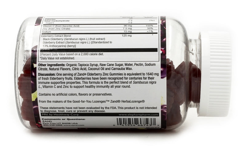Zand Elderberry Zinc Gummies with Vitamin C 60 Gummies