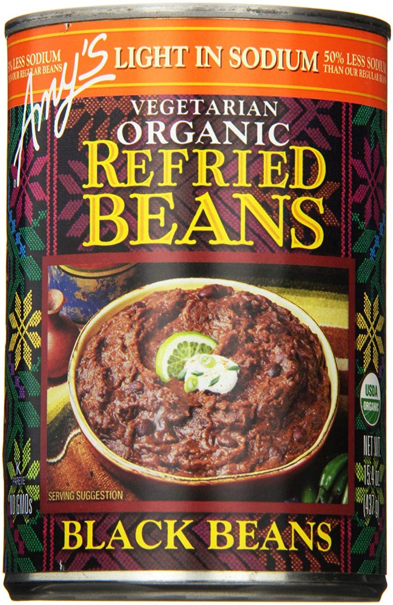 Amy's Kitchen Vegetarian Organic Refried Beans Black Beans 15.4 oz