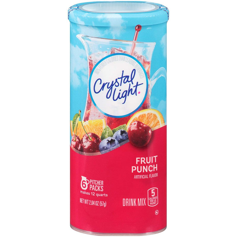 Crystal Light Pitcher Packs Drink Mix Fruit Punch 6 Packets