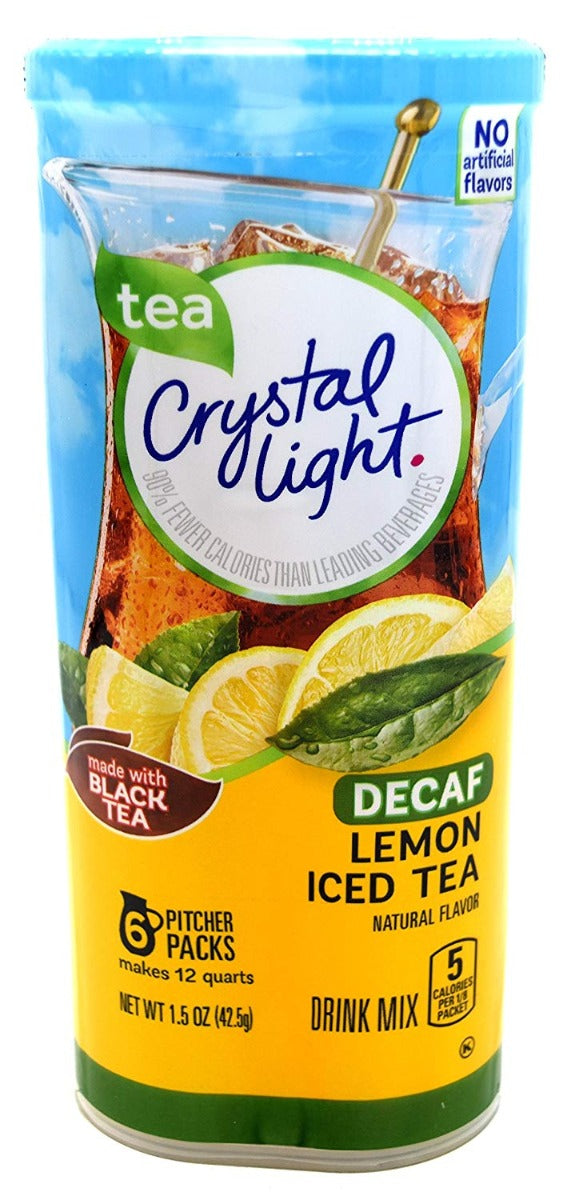 Crystal Light Pitcher Packs Drink Mix Lemon Decaf Iced Tea 6 Packets
