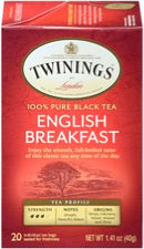 Twinings 100% Pure Black Tea English Breakfast 20 Tea Bags