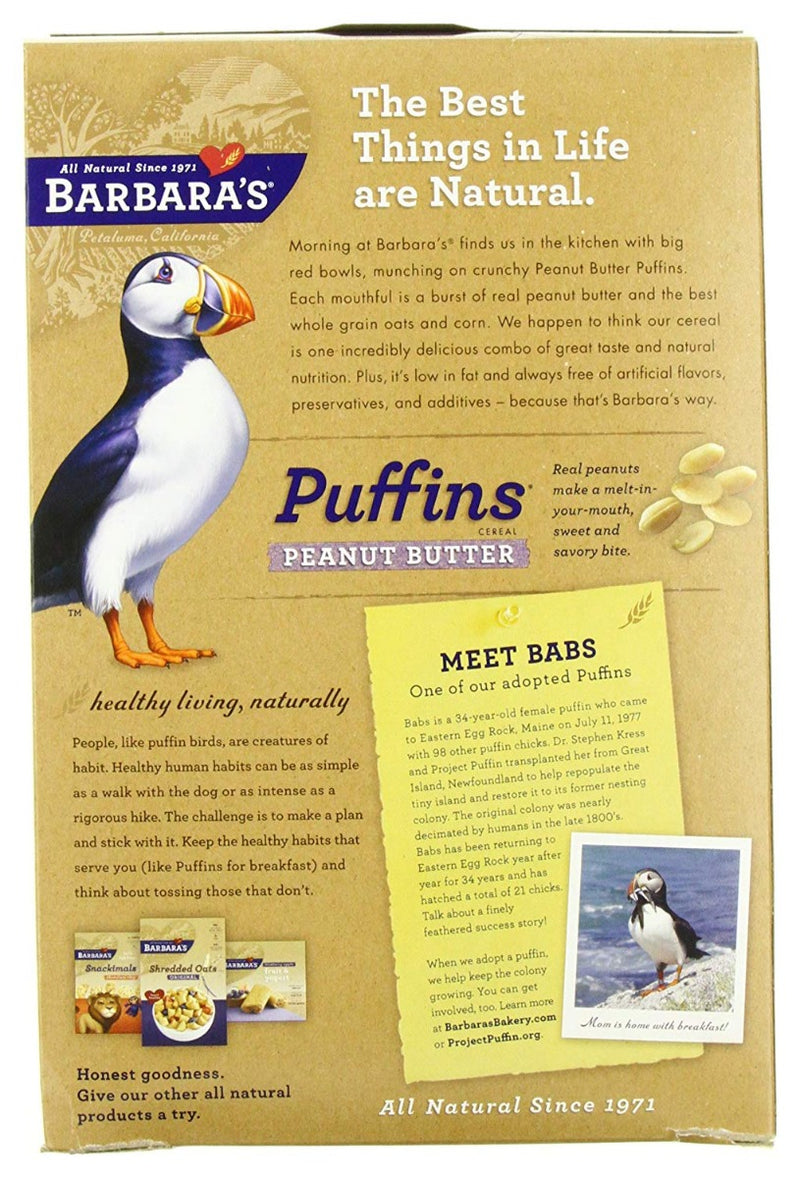 Barbara's Bakery Puffins Cereal Peanut Butter 11 oz