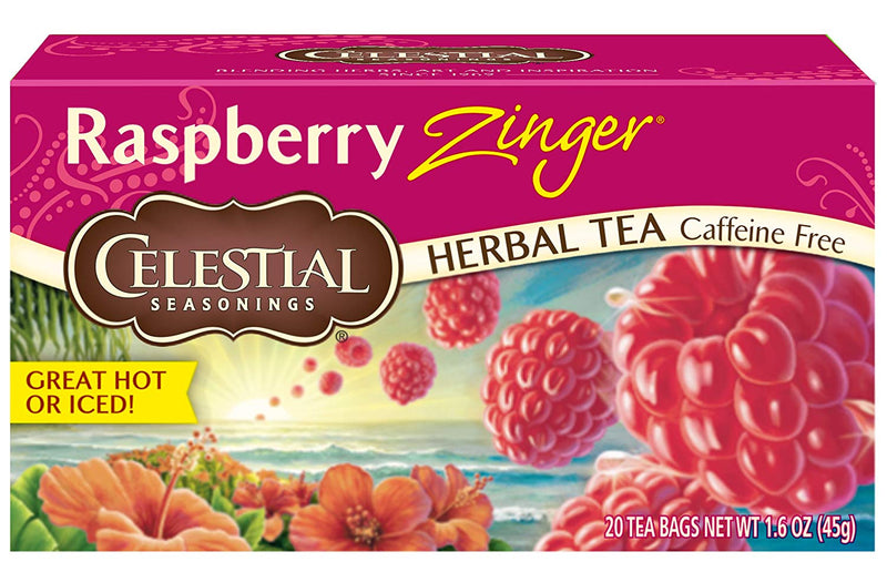 Celestial Seasonings Herbal Tea Raspberry Zinger 20 Tea Bags